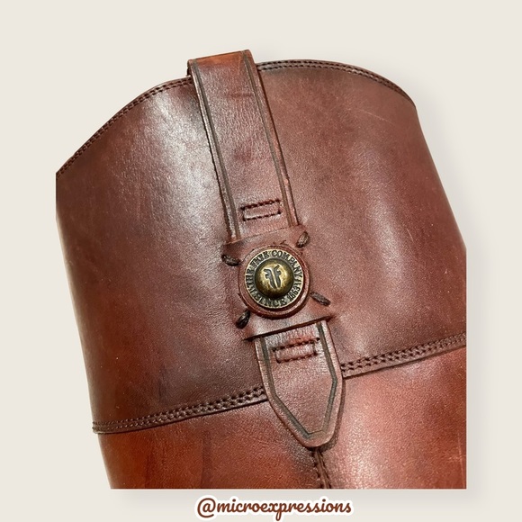 Frye Jayden Button Redwood Brown Leather Knee High Fall/Winter Tall Riding Boots - Picture 14 of 16